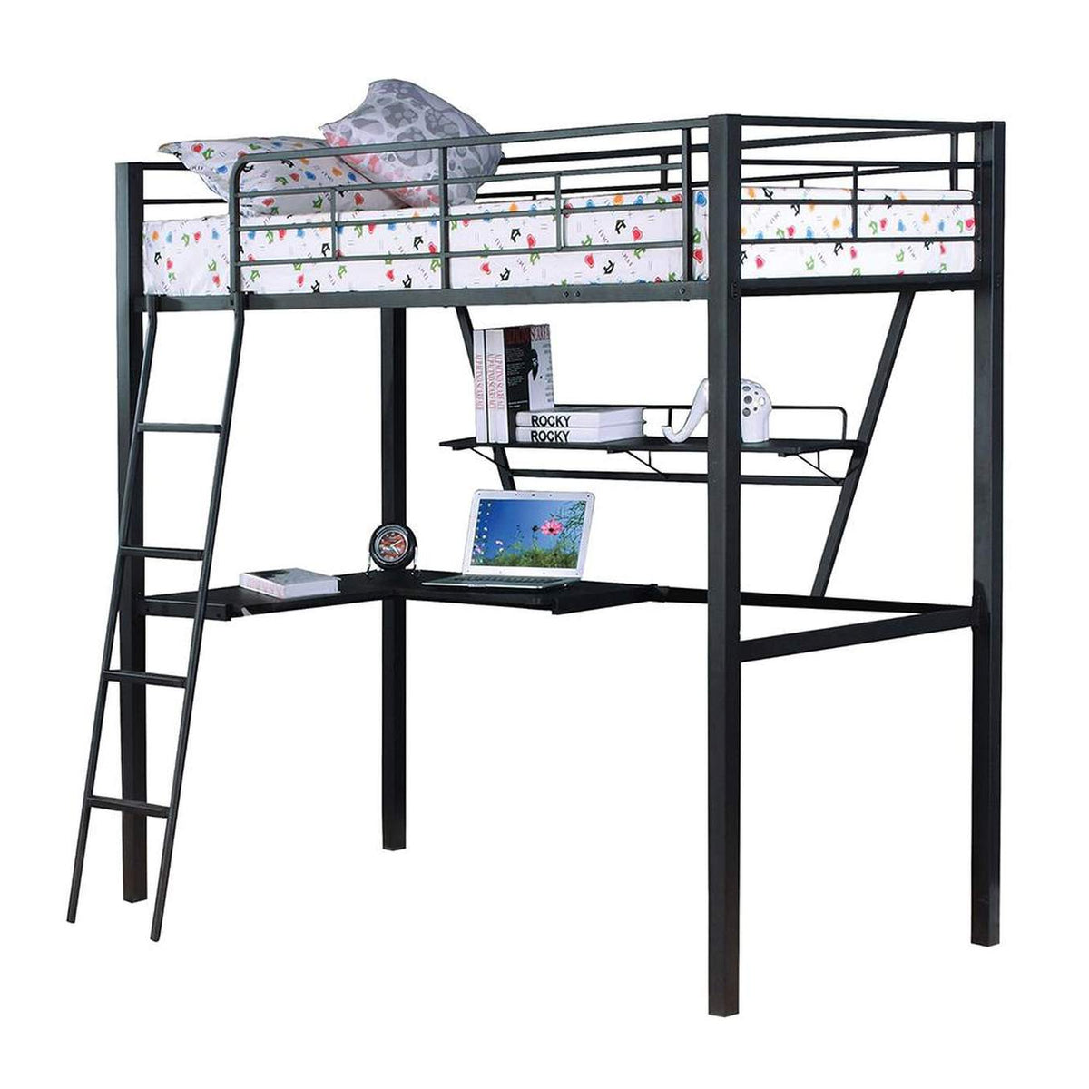 37275 Senon Twin Loft Bed with Desk