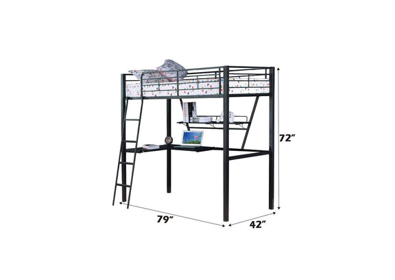 37275 Senon Twin Loft Bed with Desk
