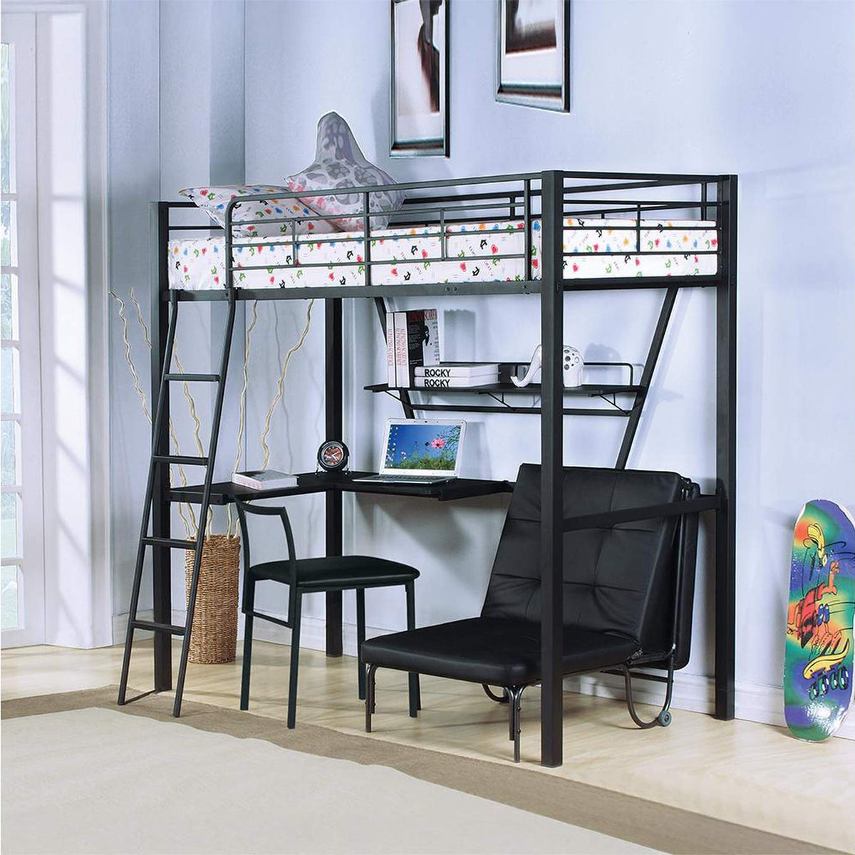 37275 Senon Twin Loft Bed with Desk