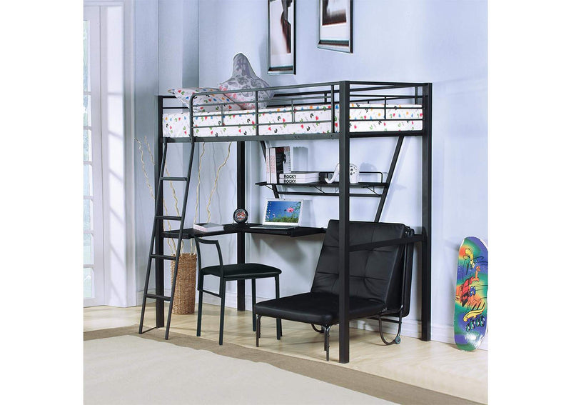 37275 Senon Twin Loft Bed with Desk