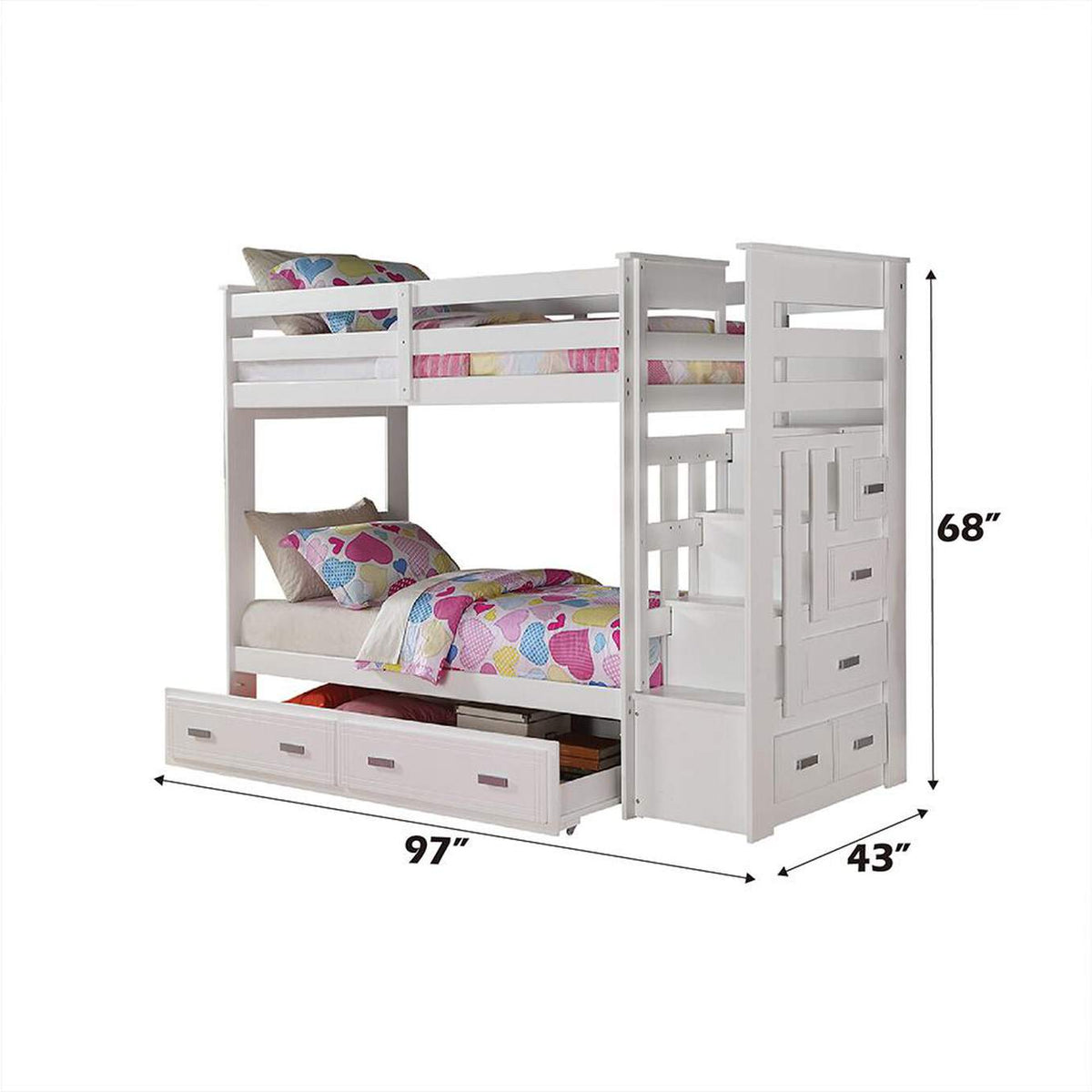 37370 Allentown Twin-Twin Bunk Bed with Trundle and Storage