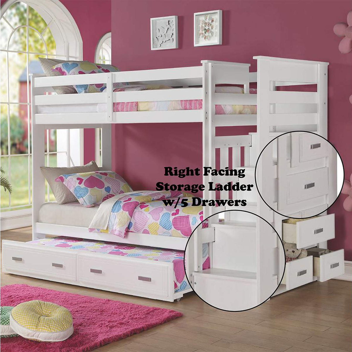 37370 Allentown Twin-Twin Bunk Bed with Trundle and Storage