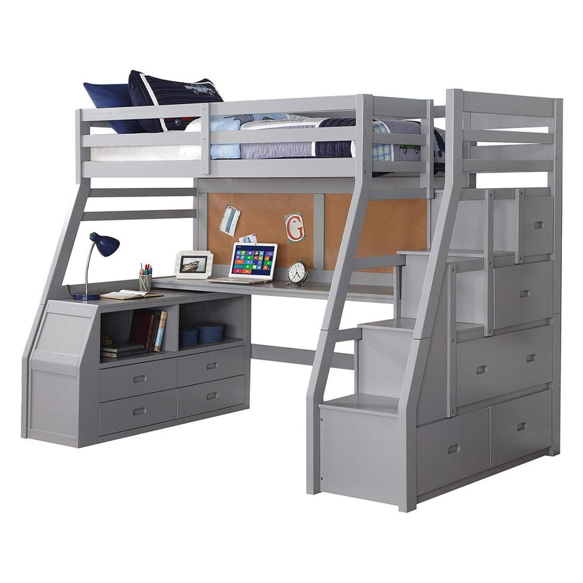 37445 Jason Ii Twin Loft Bed with Storage