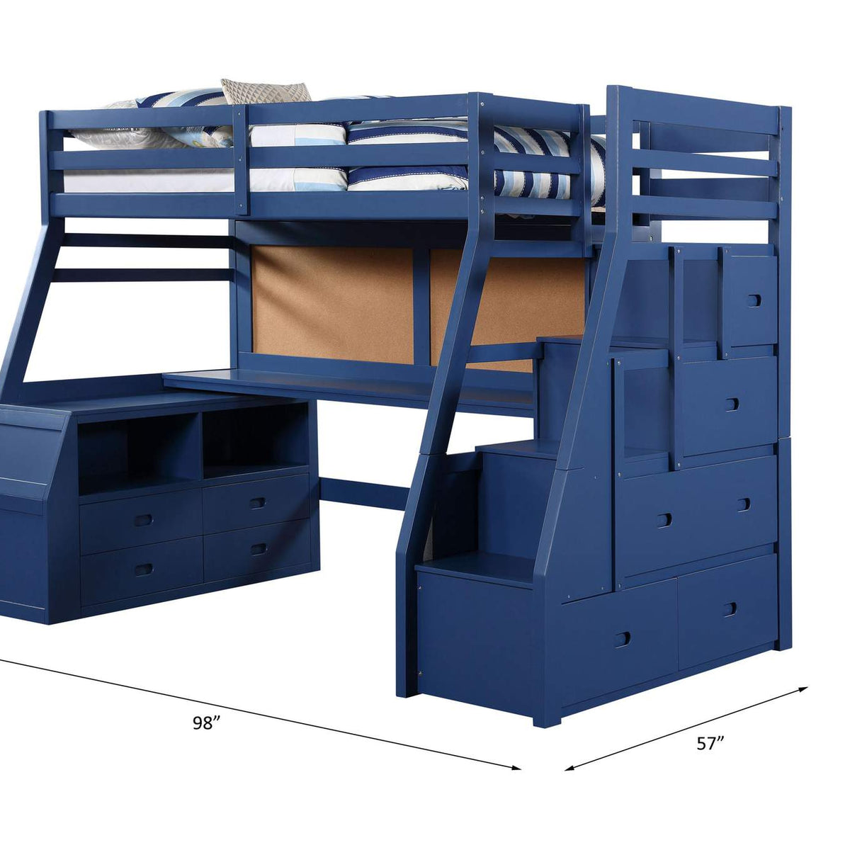 37455 Jason Ii Twin Loft Bed with Storage
