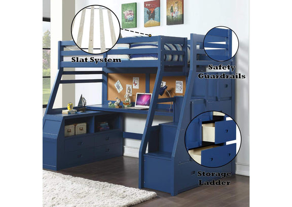 37455 Jason Ii Twin Loft Bed with Storage