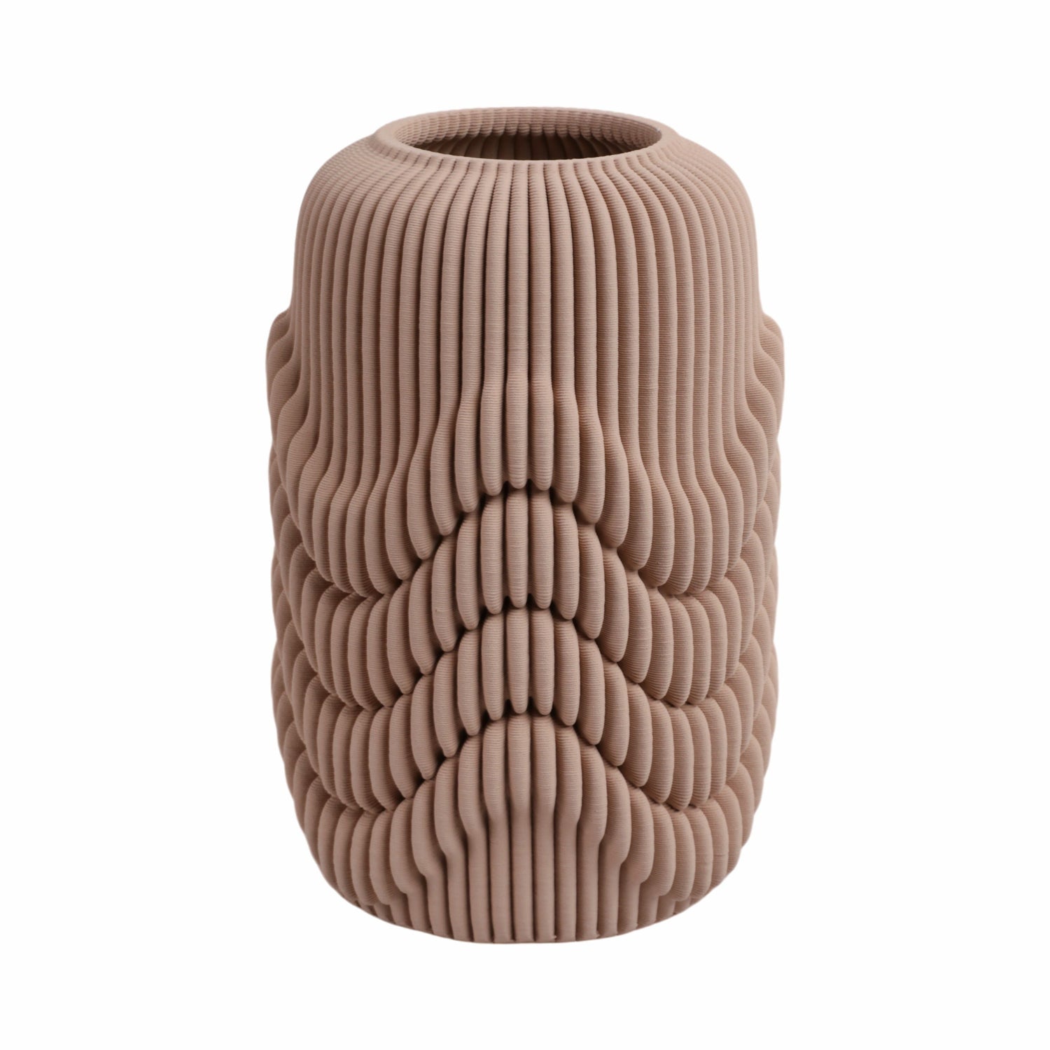 Ethos Small 3D Printed Porcelain Vase - Tan