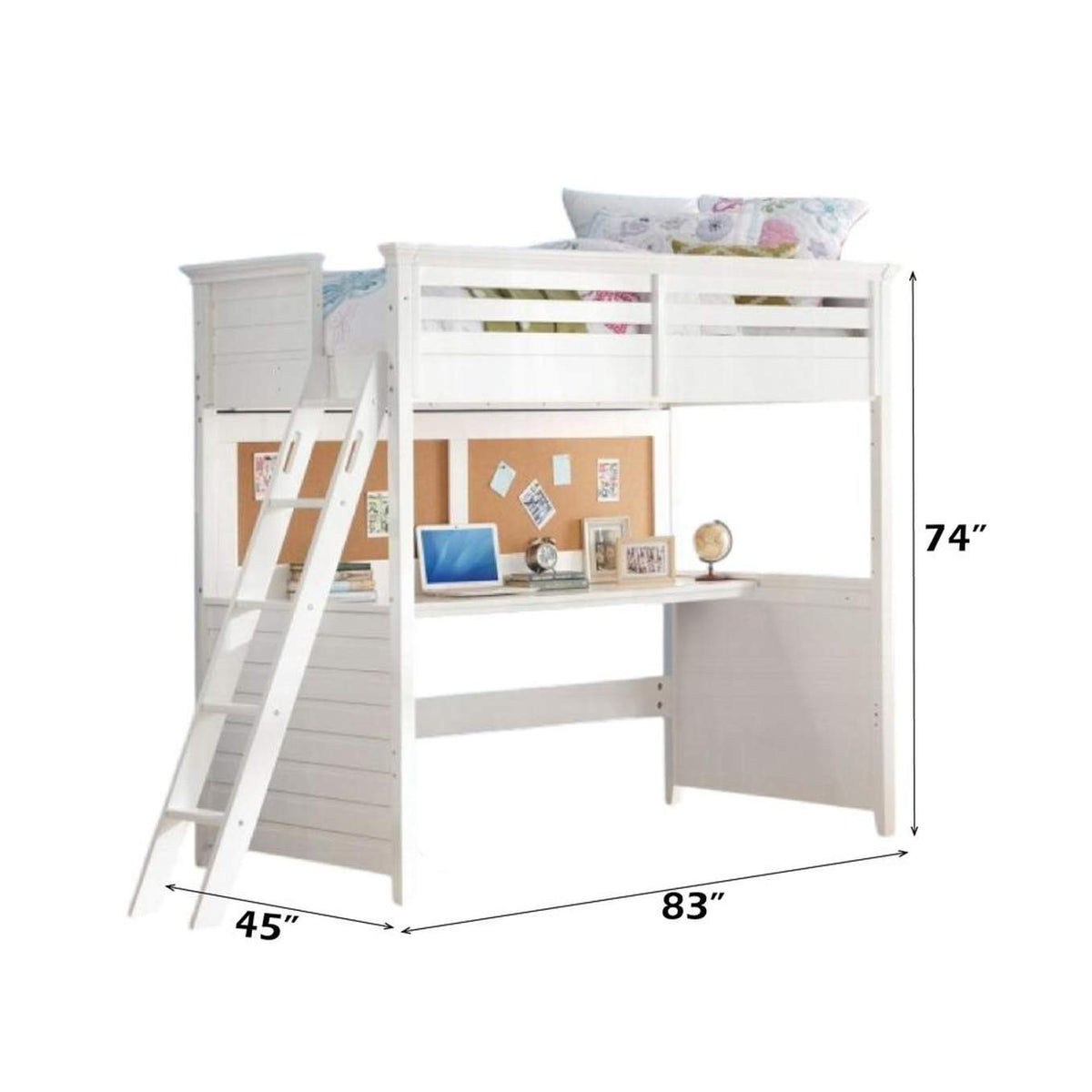 37670 Lacey Twin Loft Bed with Desk
