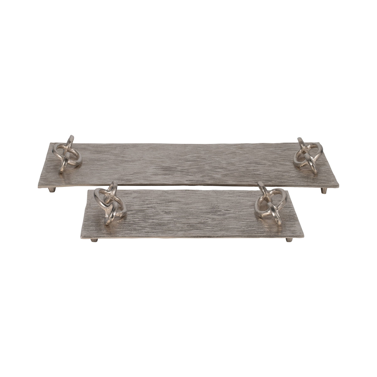 14 / 21" Rada Link Trays (Set of 2) - Silver