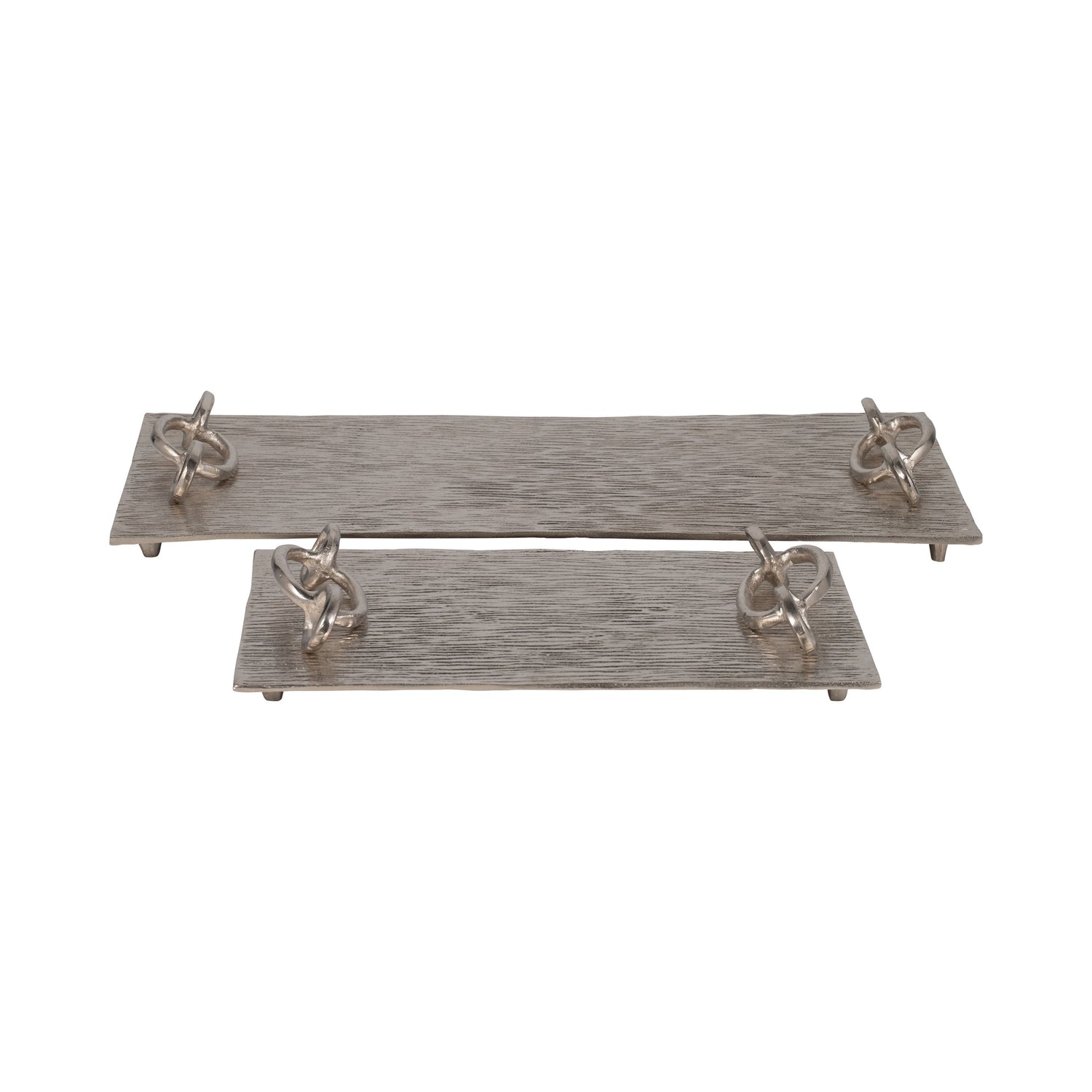 14 / 21" Rada Link Trays (Set of 2) - Silver