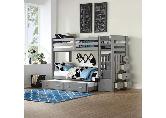 37870 Allentown Twin-Twin Bunk Bed with Trundle and Storage