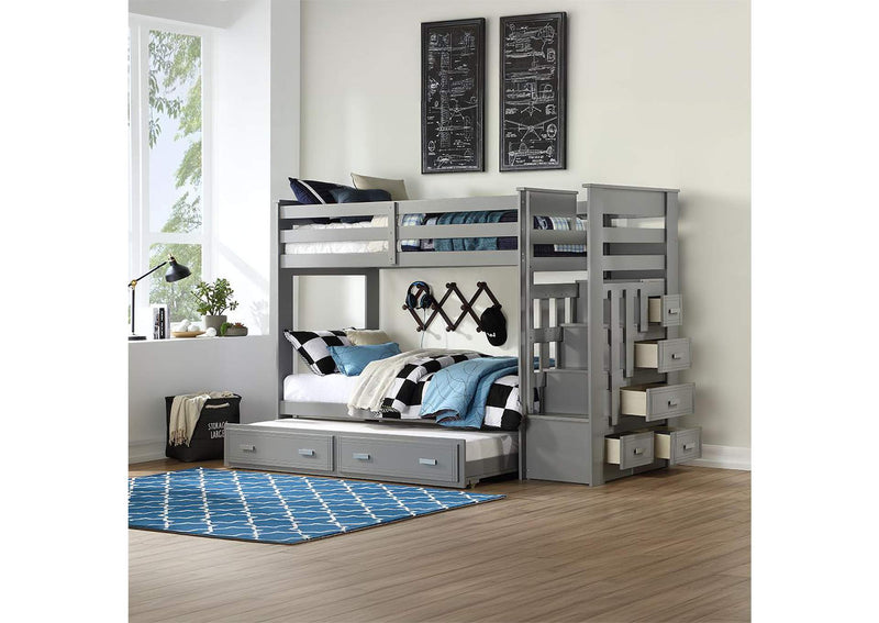 37870 Allentown Twin-Twin Bunk Bed with Trundle and Storage