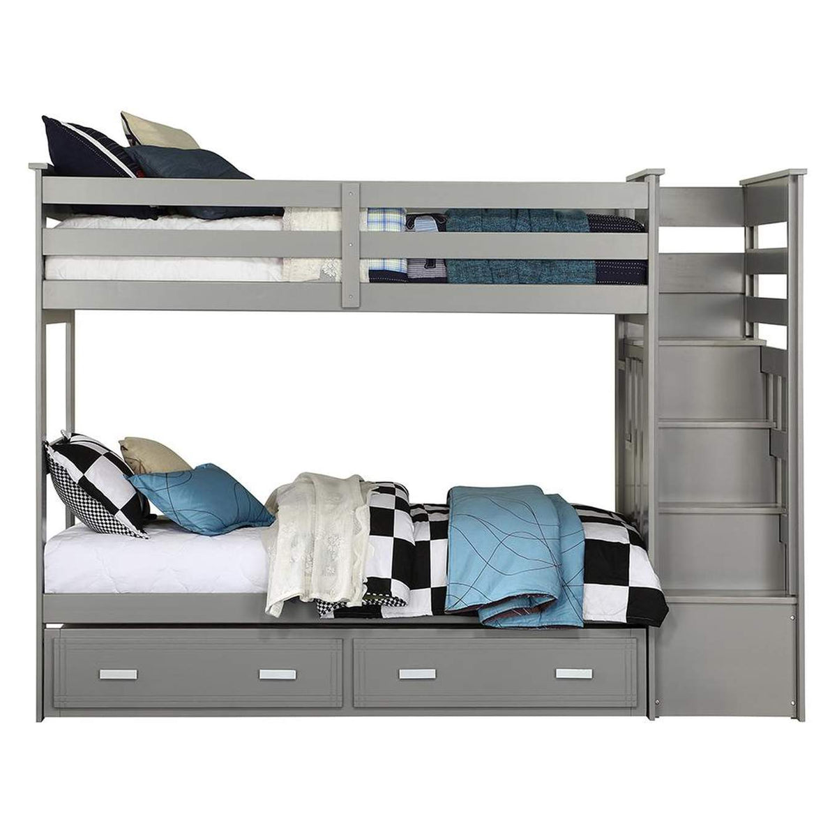 37870 Allentown Twin-Twin Bunk Bed with Trundle and Storage