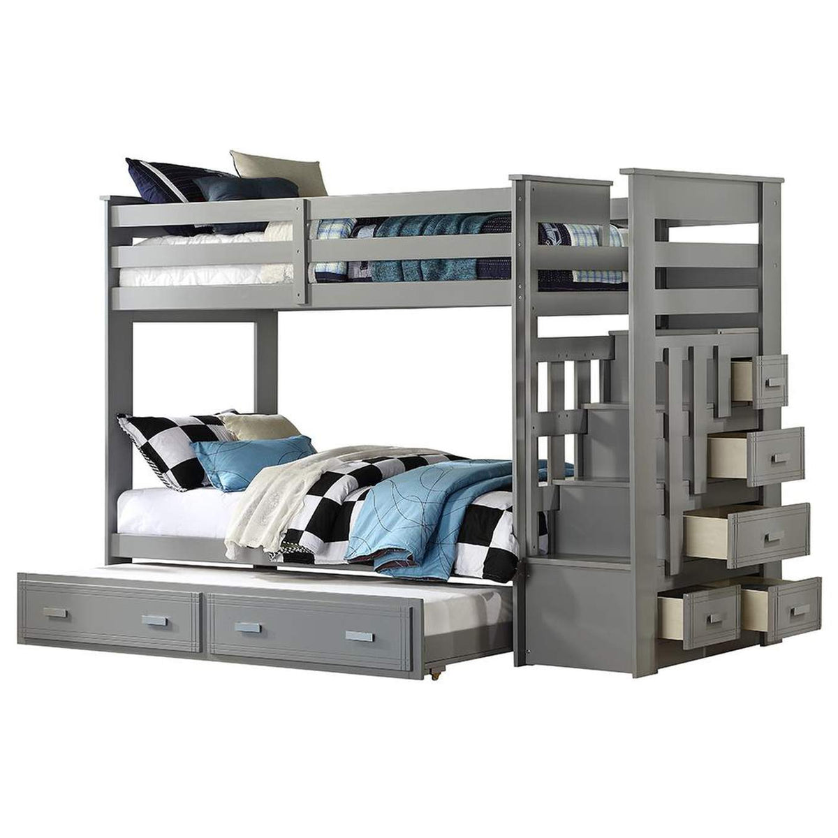 37870 Allentown Twin-Twin Bunk Bed with Trundle and Storage