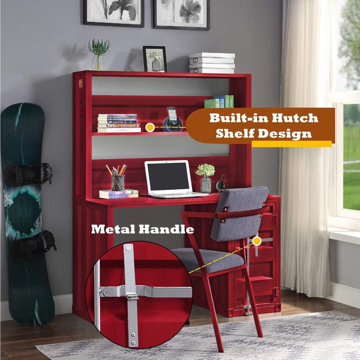 37917 Cargo Writing Desk with Hutch