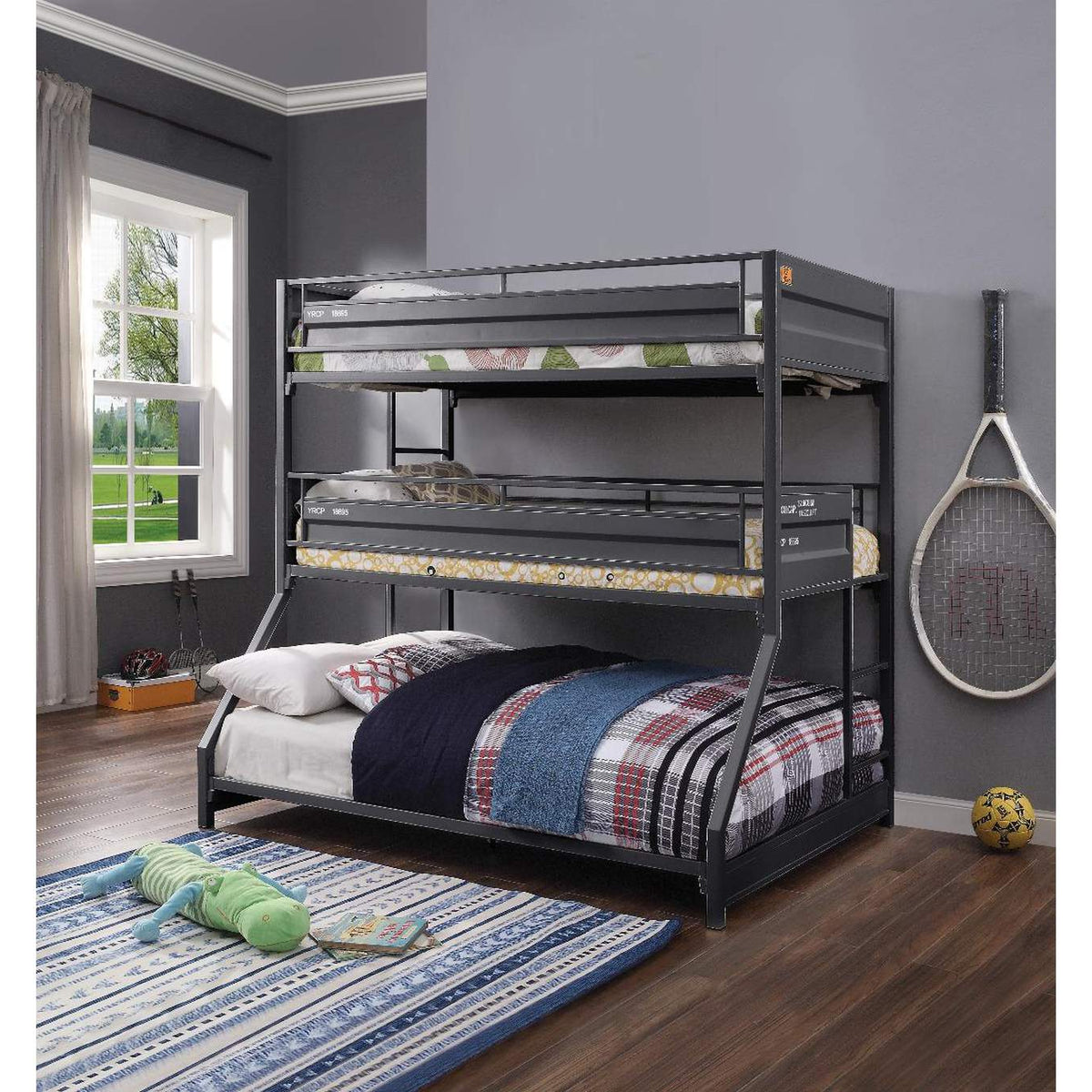 37995 Cargo Twin-Twin-Full Bunk Bed