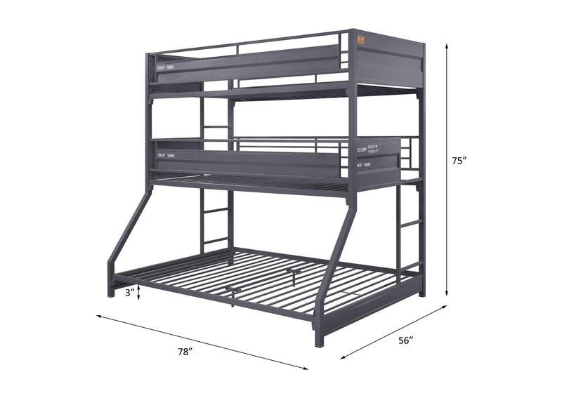 37995 Cargo Twin-Twin-Full Bunk Bed
