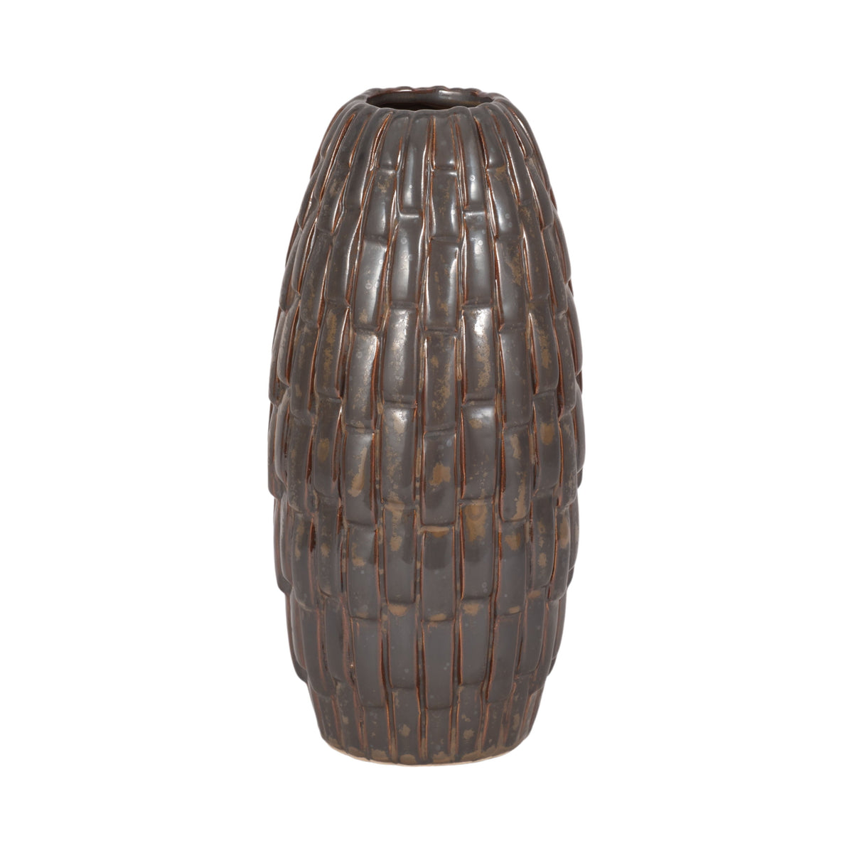 Afia Small Ceramic Vase - Brown