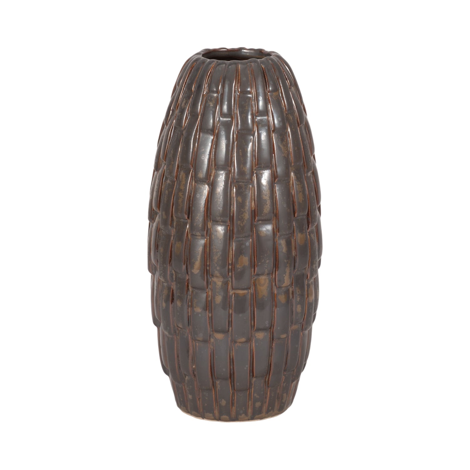 Afia Small Ceramic Vase - Brown