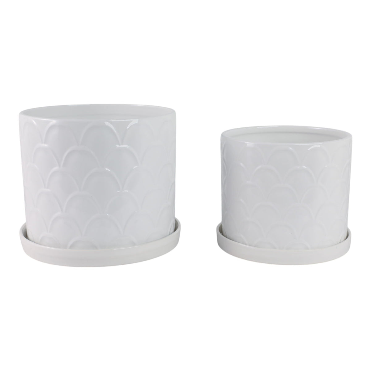 10" / 12" Scallop Planter (Set of 2) - White
