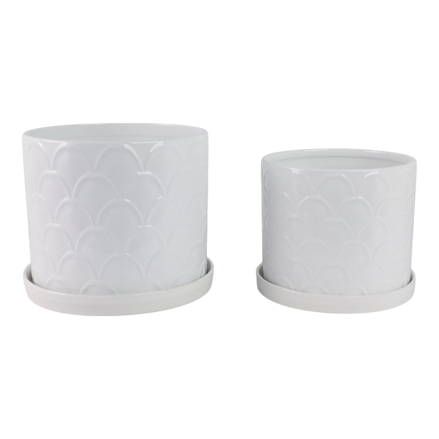 10" / 12" Scallop Planter (Set of 2) - White