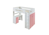 38040 Nerice Twin Loft Bed with Desk and Wardrobe