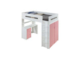 38040 Nerice Twin Loft Bed with Desk and Wardrobe