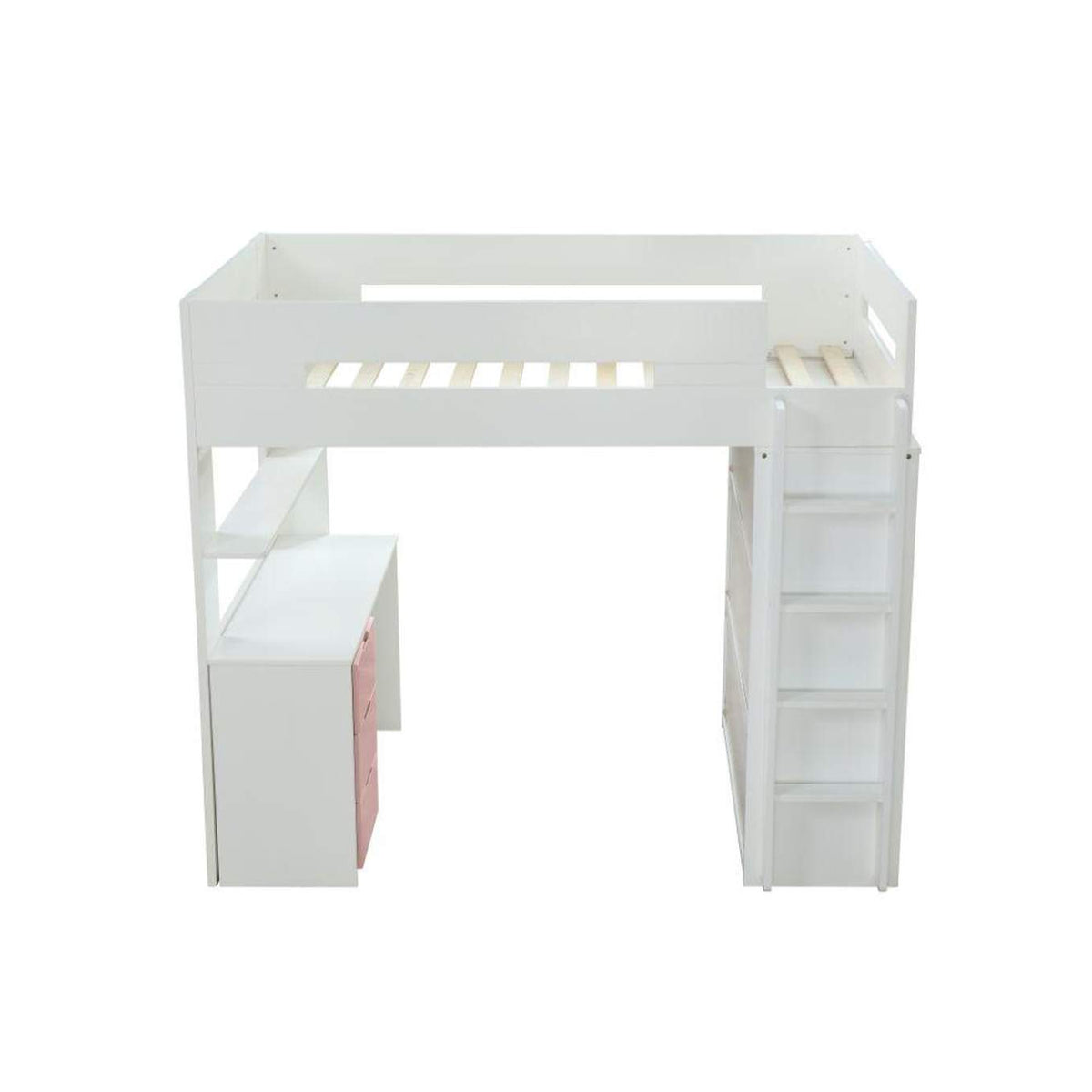 38040 Nerice Twin Loft Bed with Desk and Wardrobe