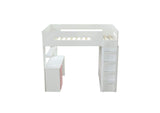 38040 Nerice Twin Loft Bed with Desk and Wardrobe