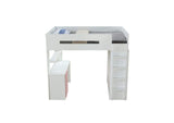 38040 Nerice Twin Loft Bed with Desk and Wardrobe