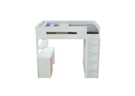 38040 Nerice Twin Loft Bed with Desk and Wardrobe