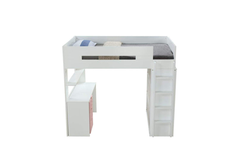 38040 Nerice Twin Loft Bed with Desk and Wardrobe