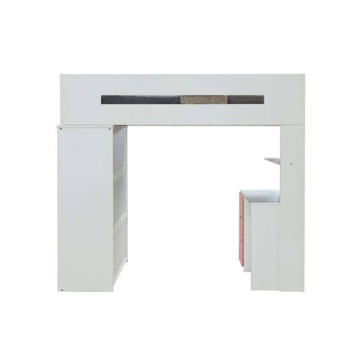 38040 Nerice Twin Loft Bed with Desk and Wardrobe