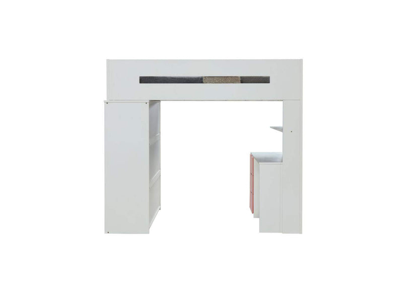 38040 Nerice Twin Loft Bed with Desk and Wardrobe