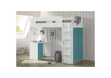 38045 Nerice Twin Loft Bed with Desk and Wardrobe