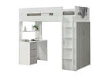 38050 Nerice Twin Loft Bed with Desk and Wardrobe