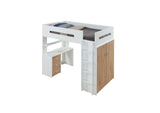 38055 Nerice Twin Loft Bed with Desk and Wardrobe
