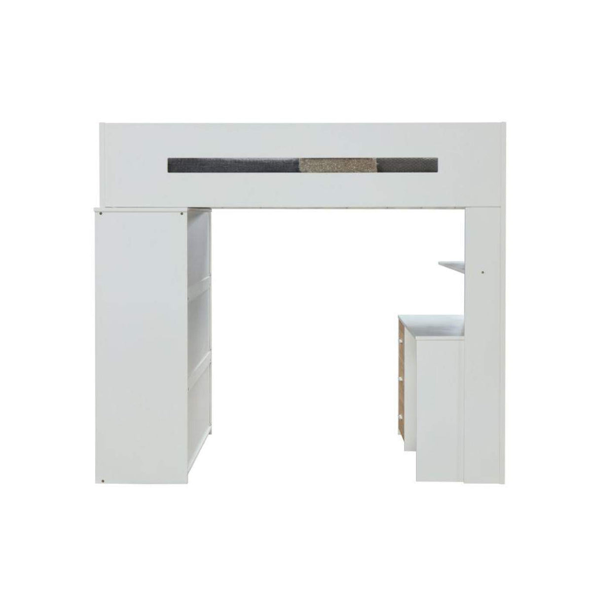 38055 Nerice Twin Loft Bed with Desk and Wardrobe
