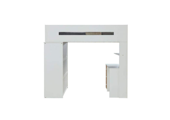 38055 Nerice Twin Loft Bed with Desk and Wardrobe