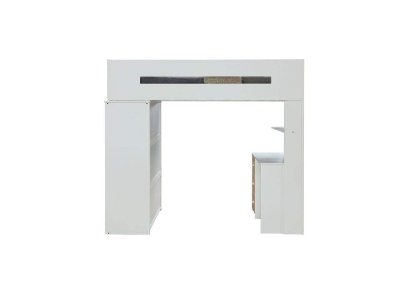 38055 Nerice Twin Loft Bed with Desk and Wardrobe