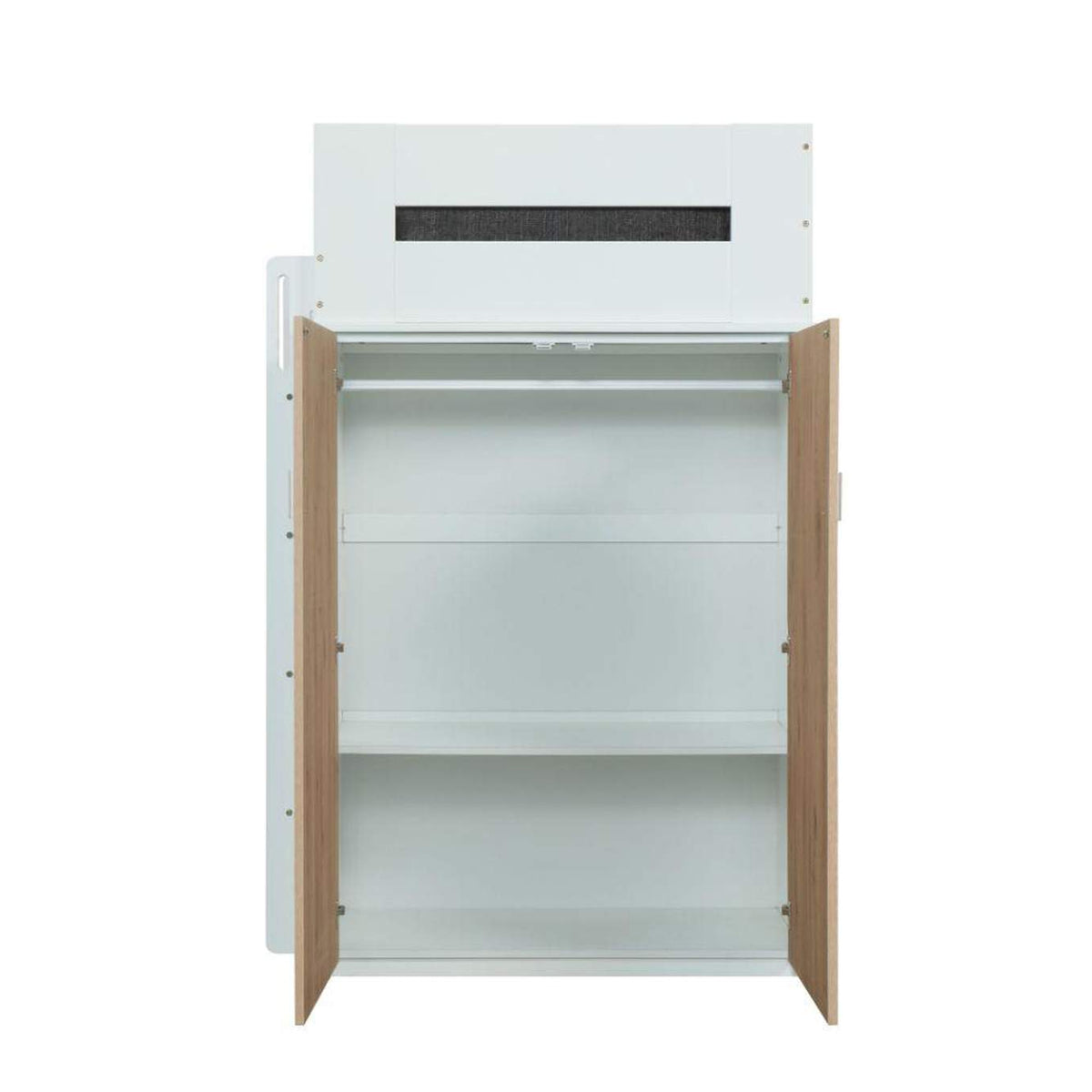 38055 Nerice Twin Loft Bed with Desk and Wardrobe