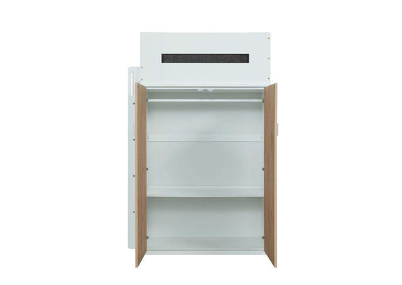 38055 Nerice Twin Loft Bed with Desk and Wardrobe