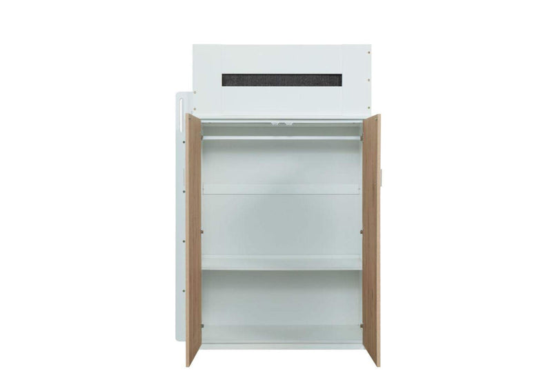 38055 Nerice Twin Loft Bed with Desk and Wardrobe