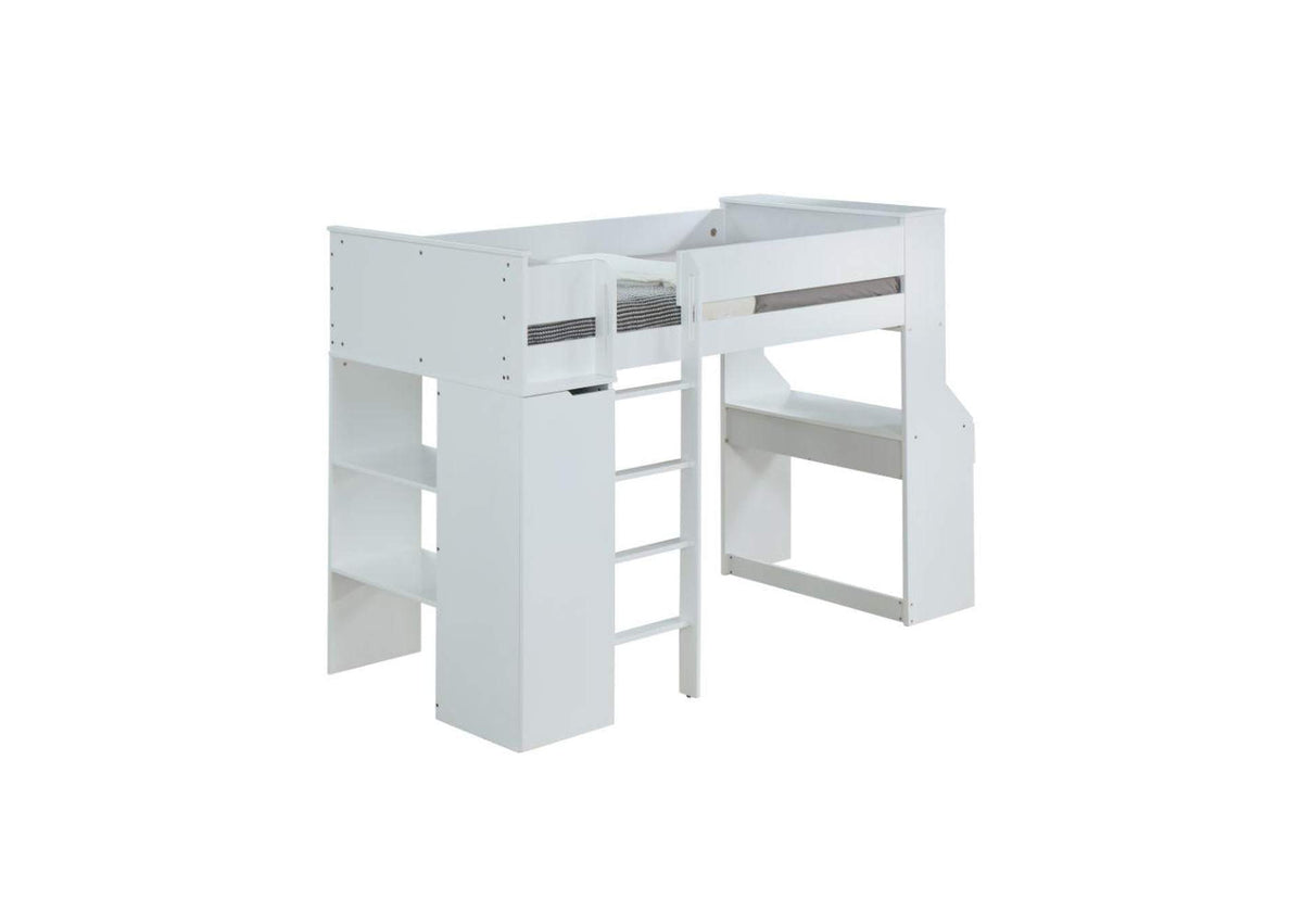 38060 Ragna Twin Loft Bed with Desk and Wardrobe