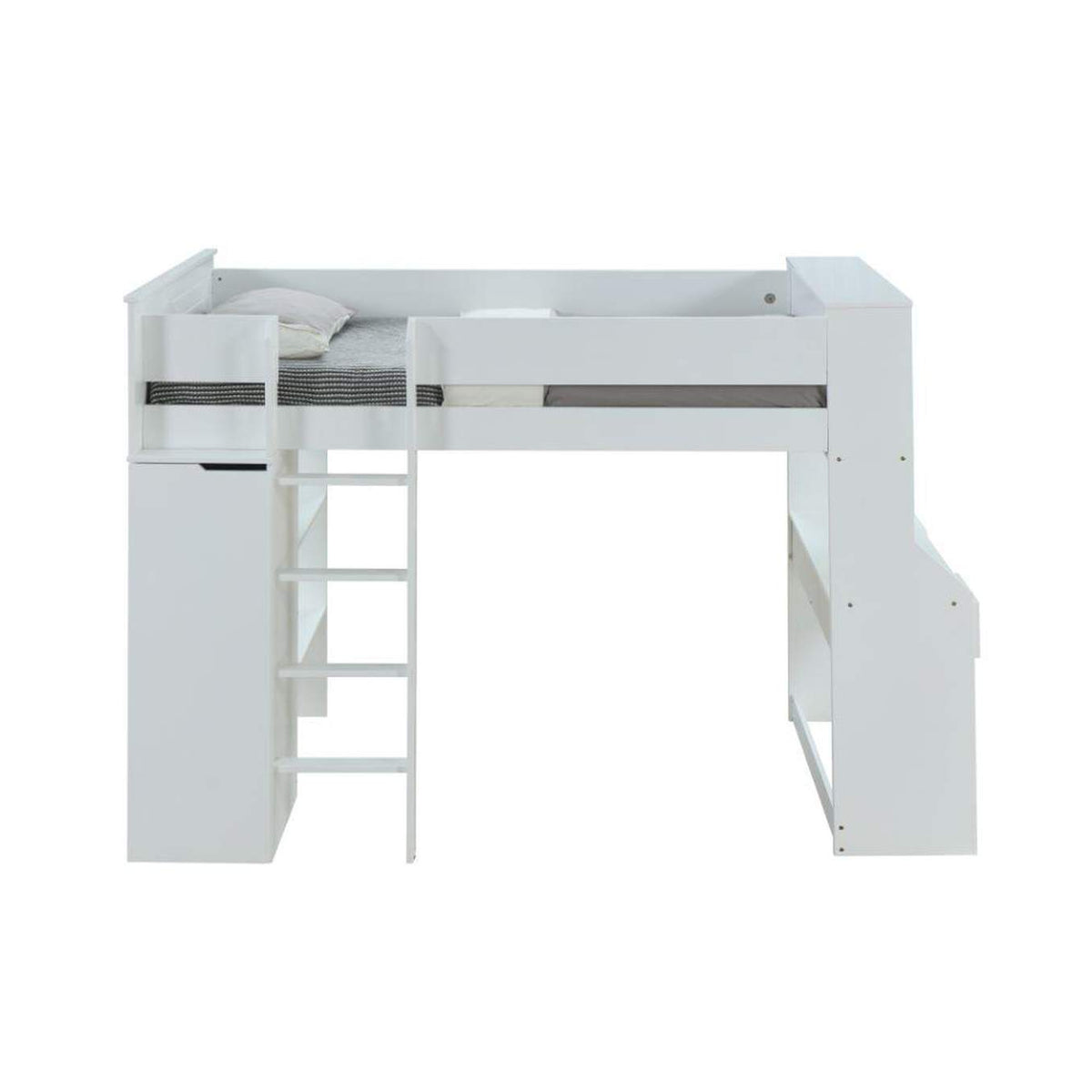 38060 Ragna Twin Loft Bed with Desk and Wardrobe