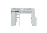38060 Ragna Twin Loft Bed with Desk and Wardrobe