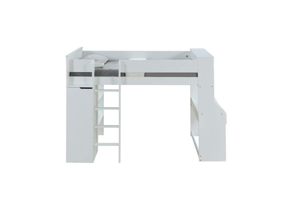 38060 Ragna Twin Loft Bed with Desk and Wardrobe