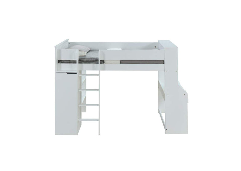 38060 Ragna Twin Loft Bed with Desk and Wardrobe