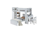 38060 Ragna Twin Loft Bed with Desk and Wardrobe