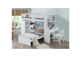38060 Ragna Twin Loft Bed with Desk and Wardrobe