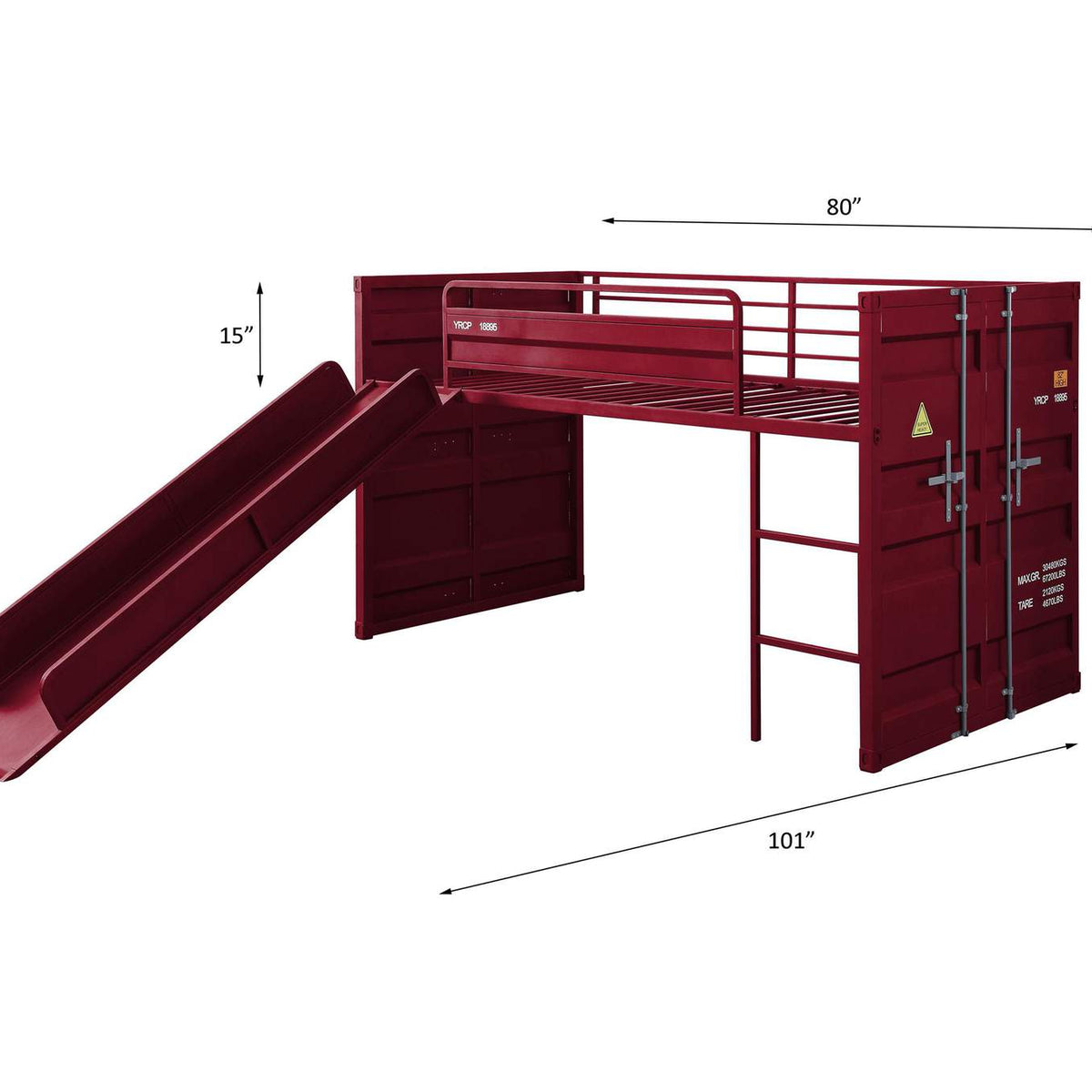 38300 Cargo Twin Loft Bed with Slide